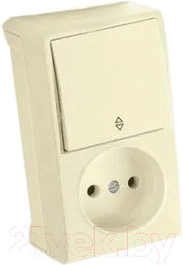 Блок выключатель+розетка Viko Vera / 90681291 (кремовый)