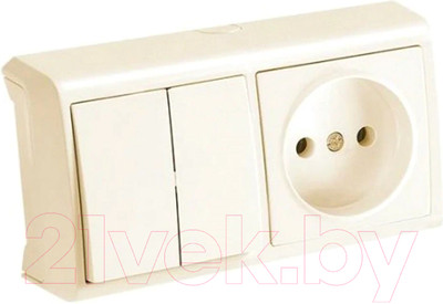 Блок выключатель+розетка Viko Vera / 90681389 (кремовый)