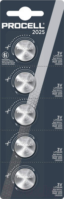 Комплект батареек Duracell Procell CR2025 (5шт)