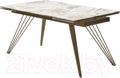 Обеденный стол M-City Accera New 160 / 614M05350 (Grand Jade Solid Ceramic/шампань)