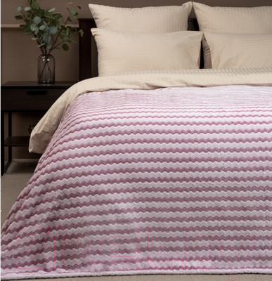 Плед TexRepublic Absolute Зигзаг Двухцветный Flannel 200x220см / 92578 (сиреневый)