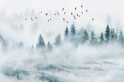 Фотообои листовые ФабрикаФресок Светлый туманный лес / 012465 (400x265)