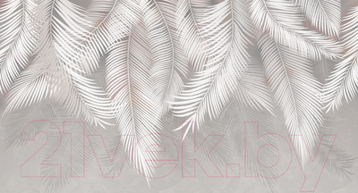 Фотообои листовые ФабрикаФресок Пальмовые листья Бетон / 135270 (500x270)