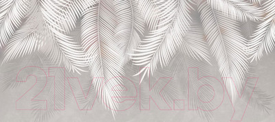 Фотообои листовые ФабрикаФресок Пальмовые листья Бетон / 136270 (600x270)