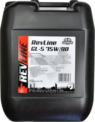Трансмиссионное масло Revline Semisynthetic GL-5 75W90 / RGL5759020 (20л)