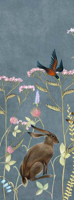 Фотообои листовые ФабрикаФресок Зайцы в цветах Афреска / 561270 (100x270)