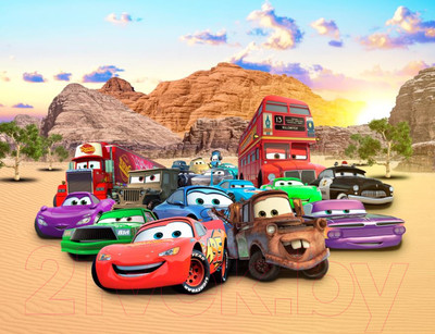 Фотообои листовые ФабрикаФресок Детские Тачки / 451301 (130x100)