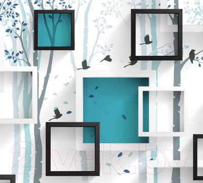 Фотообои листовые ФабрикаФресок Бирюзовые квадраты / 633270 (300x270)