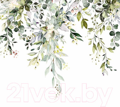 Фотообои листовые ФабрикаФресок Зеленый гербарий / 703270 (300x270)