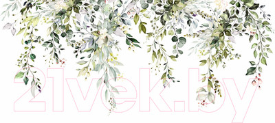 Фотообои листовые ФабрикаФресок Зеленый гербарий / 706270 (600x270)