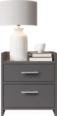 Прикроватная тумба Stolline Карло 2 ящика / 514.02 (графит)