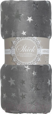Плед TexRepublic Shick Звезды лазер 150x200 / 93430 (серебристый/серый)