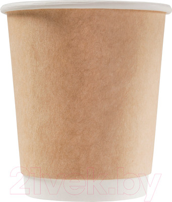Набор бумажных стаканов Паксервис 250мл / DW80-280 (75шт, крафт)