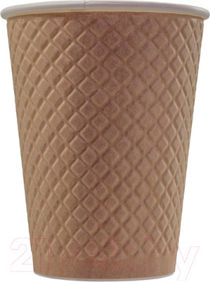 Набор бумажных стаканов Паксервис 300мл / EM90-430 (50шт, вафельный крафт)