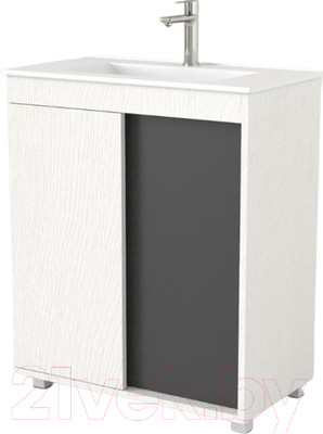 Тумба под умывальник Дабер 013 70 / Т13.7.0.20 (белый древесный/серый)