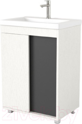 Тумба под умывальник Дабер 013 Тобага/Эридан/Артвин 60 / Т13.6Т.0.20 (белый древесный/серый)