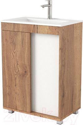 Тумба под умывальник Дабер 013 WeltWasser Deilbach 7517-60 / Т13.6W.0.21 (дуб галифакс/белый)