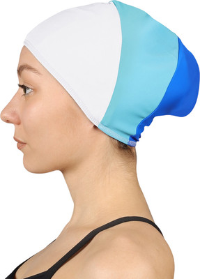 Шапочка для плавания Indigo Sport SM-424 (белый/голубой/синий)
