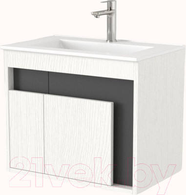 Тумба под умывальник Дабер 016 WeltWasser Deilbach 7517-60 / Т16.6W.0.20 (белый древесный/серый)