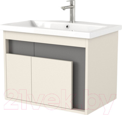 Тумба под умывальник Дабер 016 Cersanit Como 70 / Т16.7C.0.19 (бежевый/серый)