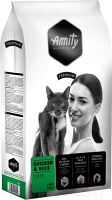 Сухой корм для кошек Amity Premium с курицей и рисом (10кг)