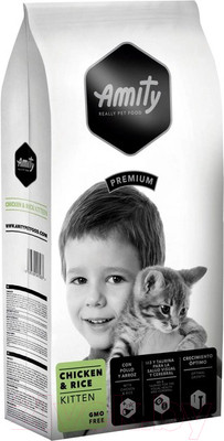 Сухой корм для кошек Amity Premium для котят с курицей и рисом (10кг)