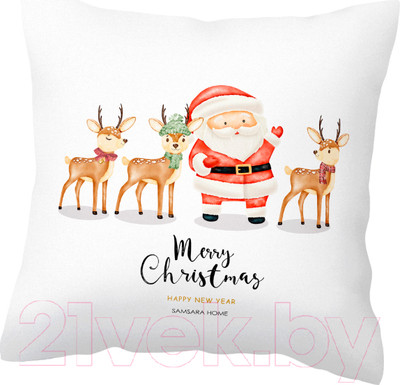 Подушка декоративная Samsara Home Санта с тремя оленями Пд4040Нг-10а