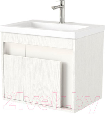 Тумба под умывальник Дабер 016 WeltWasser Deilbach 7517-60 / Т16.6W.0.5_light (с подсветкой, белый древесный)