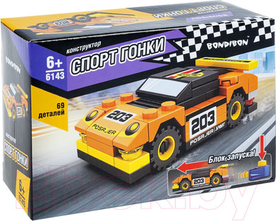 Конструктор Bondibon Спорт Гонки / ВВ6143 (желтый/черный)