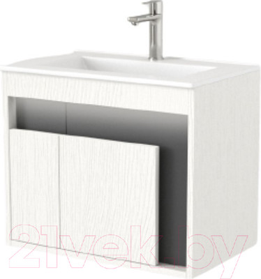 Тумба под умывальник Дабер 016 WeltWasser Deilbach 7517-60 / Т16.6W.0.20_light (с подсветкой, белый древесный/серый)