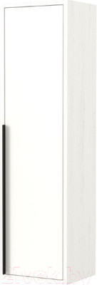 Шкаф-полупенал для ванной Дабер 015 / СТ15.0.0.5Ч (белый древесный/ручка черная)