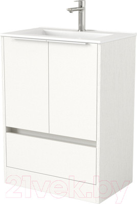 Тумба под умывальник Дабер 017 WeltWasser Deilbach 7517-60 / Т17.6W.0.5Б (белый древесный/ручка белая)