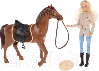 Кукла с аксессуарами Defa Lucy На прогулке / 8466 (коричневый)