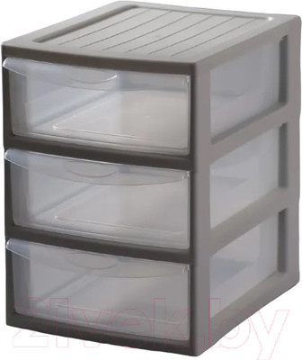 Органайзер для хранения Эльфпласт Mini Box / ЕР596 (серый/прозрачный)
