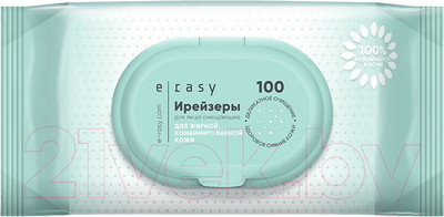 Влажные салфетки E-Rasy Для жирной и комбинированной кожи (100шт)
