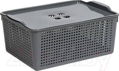 Корзина Violet Лофт с крышкой / 646118 (13л, серый)