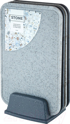 Набор разделочных досок Plast Team Stone PT177512026 (темный камень)