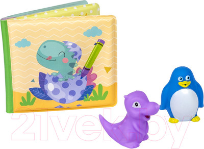 Набор игрушек для ванной Bondibon Книга для купания Динозаврики / ВВ5991