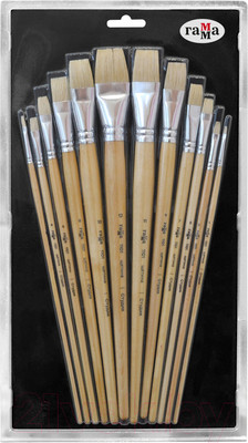Набор кистей ГАММА Студия. Щетина плоская / 11001012 (12шт)