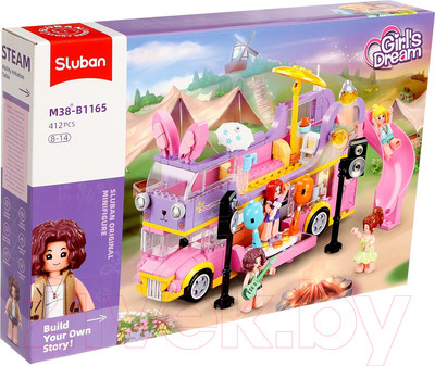 Конструктор Sluban Розовая мечта. Мультимедийный автобус M38-B1165 / 9619164 (412эл)