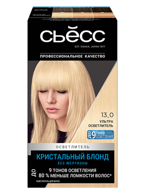Крем для осветления волос Сьёсс Salonplex 9 уровней осветления 13-0 (ультра осветлитель)