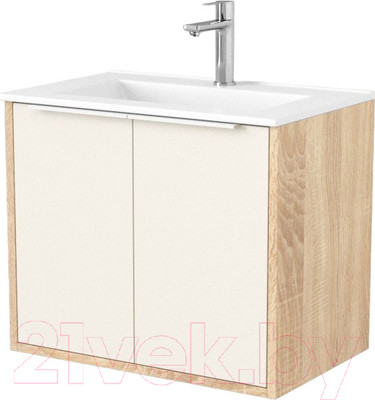 Тумба под умывальник Дабер 018 WeltWasser Deilbach 7517-60 / Т18.6W.0.18Б (бежевый/дуб бардолино/ручка белая)