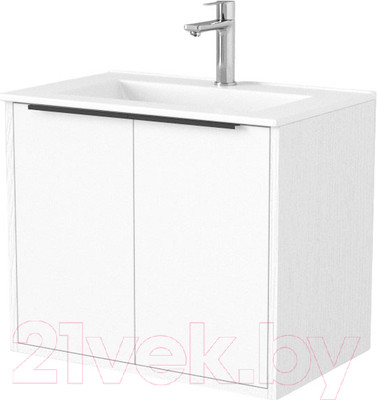 Тумба под умывальник Дабер 018 WeltWasser Deilbach 7517-60 / Т18.6W.0.5Ч (белый древесный/ручка черная)