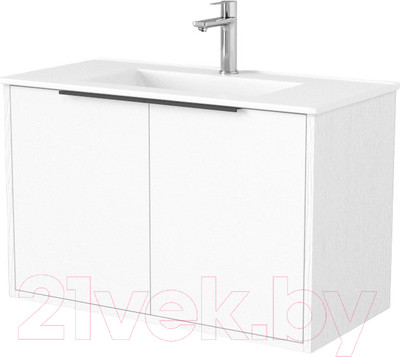 Тумба под умывальник Дабер 018 WeltWasser Deilbach 7517-80 / Т18.8W.0.5Б (белый древесный/ручка белая)