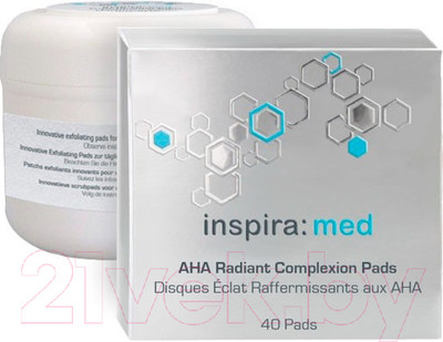 Пэд для лица Inspira AHA Radiant Complexion Pads Для обновления и сияния кожи (40шт)