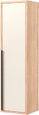 Шкаф-полупенал для ванной Дабер 015 / СТ15.0.0.18Ч (бежевый/дуб/ручка черная)