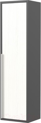 Шкаф-полупенал для ванной Дабер 015 / СТ15.0.0.20Б (белый древесный/серый/ручка белый)