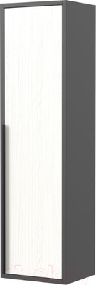 Шкаф-полупенал для ванной Дабер 015 / СТ15.0.0.20Ч (белый древесный/серый/ручка черная)