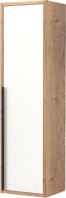 Шкаф-полупенал для ванной Дабер 015 / СТ15.0.0.21Ч (дуб галифакс/белый/ручка черная)