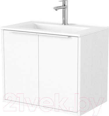 Тумба под умывальник Дабер 018 WeltWasser Deilbach 7517-60 / Т18.6W.0.5Б (белый древесный/ручка белая)